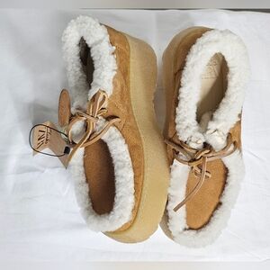CLARKS® X ZARA LEATHER Shoes Sheepskin  Dark tan 3908/310 US 6 EU 36